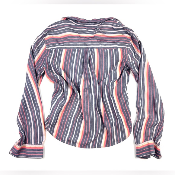 Women’s Express Long Multicolor Sleeve Button Up Blouse Size Small - Picture 2 of 4